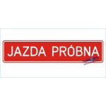 Tablice JAZDA PRÓBNA